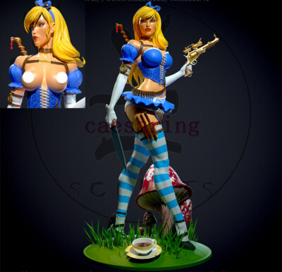 Alice 3D Printing Figure Unpainted Model Sculpture GK Blank Kit