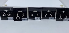 Women's Silver Tone 5 Pair Simple Fashion Earrings NWT