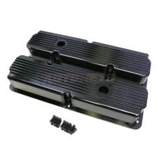 Ford FE Black Fabricate Finned Aluminum 352-360-390-406-410-427-428 Valve Cover