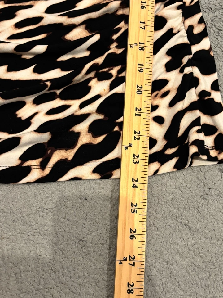 New York Company Blouse Womens Small Zebra Print V-Neck Sleeveless Casual Ruche Foto 4 de 4