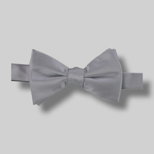 55 Alfani Men's Gray Solid Adjustable Pre-Tied Bow Tie