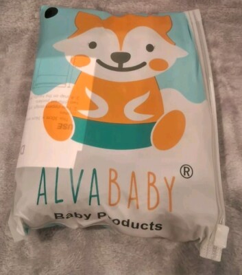 NIP Alvababy 2 Pcs Cloth Diaper Wet & Dry Reusable Waterproof 2 Zippered Pockets