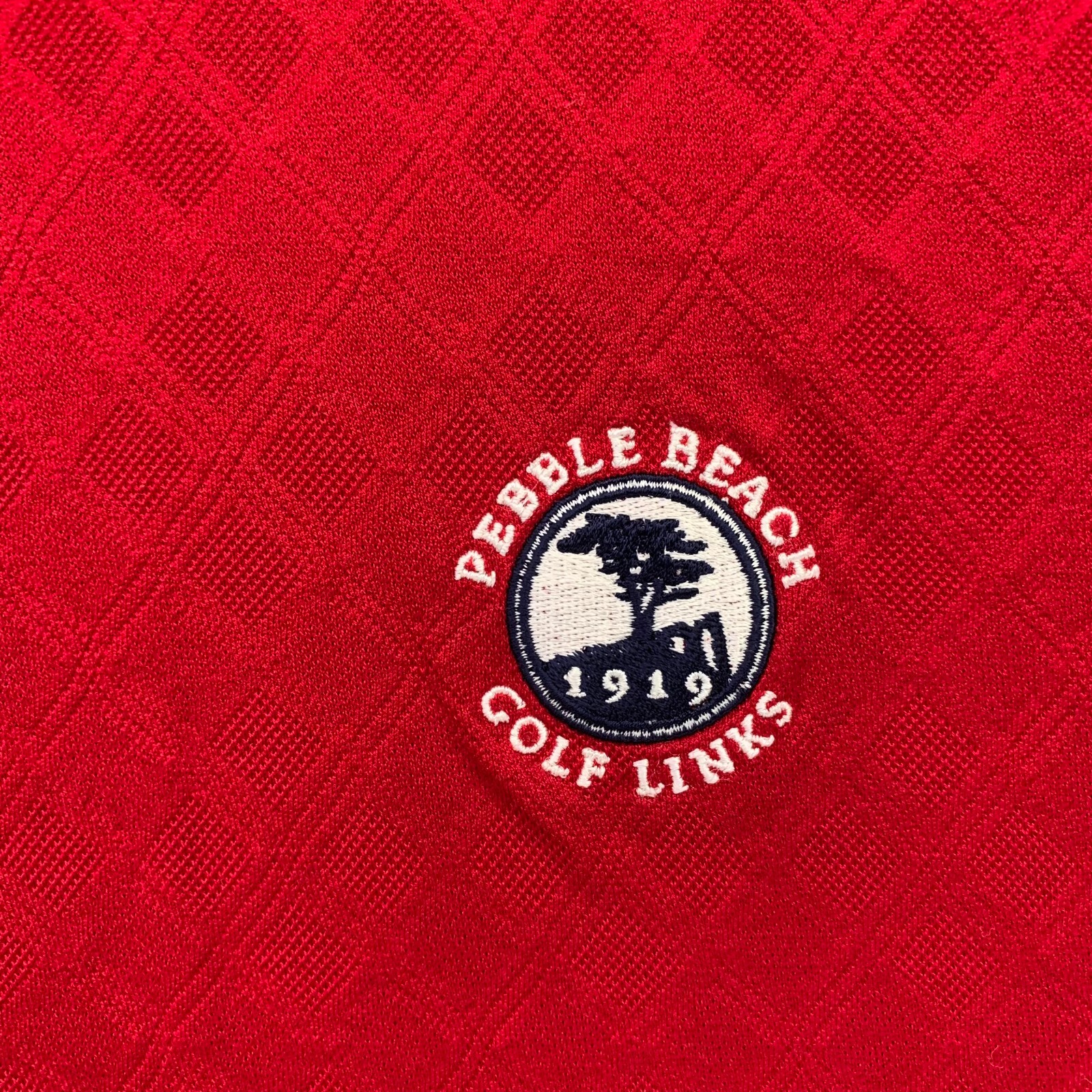 Vintage Pebble Beach Golf Links Polo Shirt Mens Large… Gem