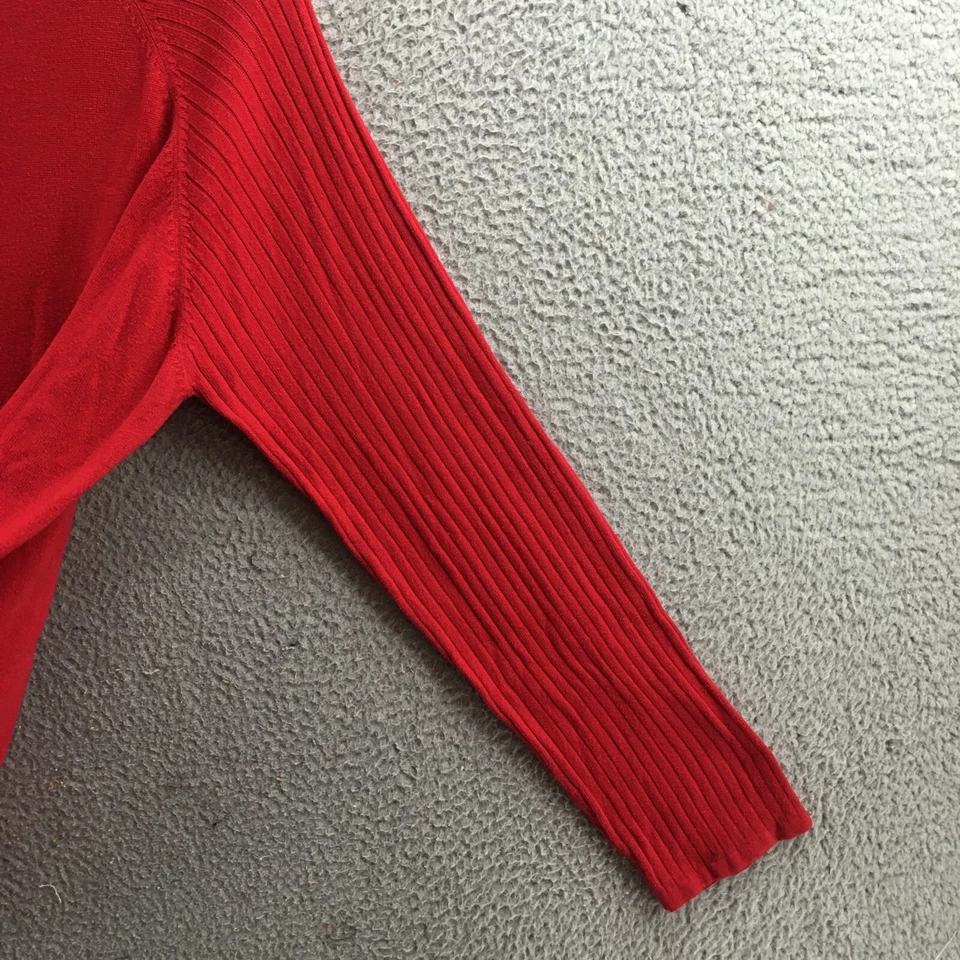 Suéter Crazy Horse para Mujer XL Rojo Mezcla de Algodón Manga Raglán Cuello Redondo Informal Foto 4 de 4