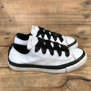 Converse All Star Baja Para Mujeres Cuero Negro/Blanco Zapatillas Zapatos  Informales Talla UK4 | eBay