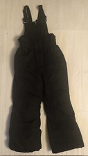Faded Glory Snow Ski Pants Bibs Childrens Kids Youth S Small 6-6x Overalls Black