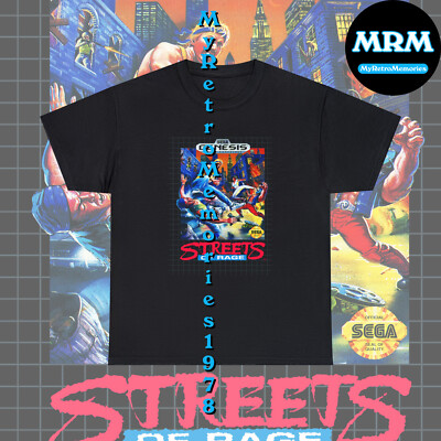 NEW Streets of Rage Sega Genesis Retro Box Art Design Black T
