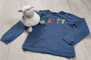 Pullover Sweatshirt dunkeblau Glitzer 122/128 Mädchen TEX