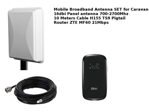 Mobile Haut Débit 16dbi Antenne Booster + ZTE MF60 3G Umts Hpsa + 21Mbp - Picture 1 of 1