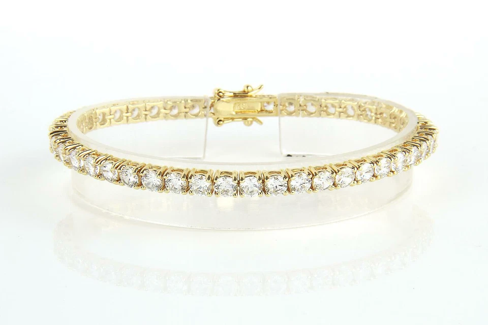 Damenarmband 4 mm Zirkonia 750 Gold 18 Karat vergoldet Luxus B1029-2L - Bild 4 von 4