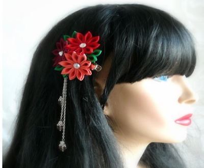 Bridal Japanese Kanzashi Flower Hair Clip Alligator Clip Rainbow Color Ebay