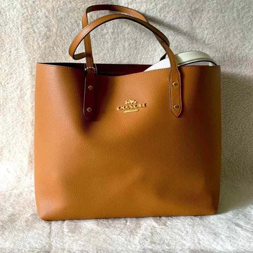Coach pebbled leather town tote new arrivals