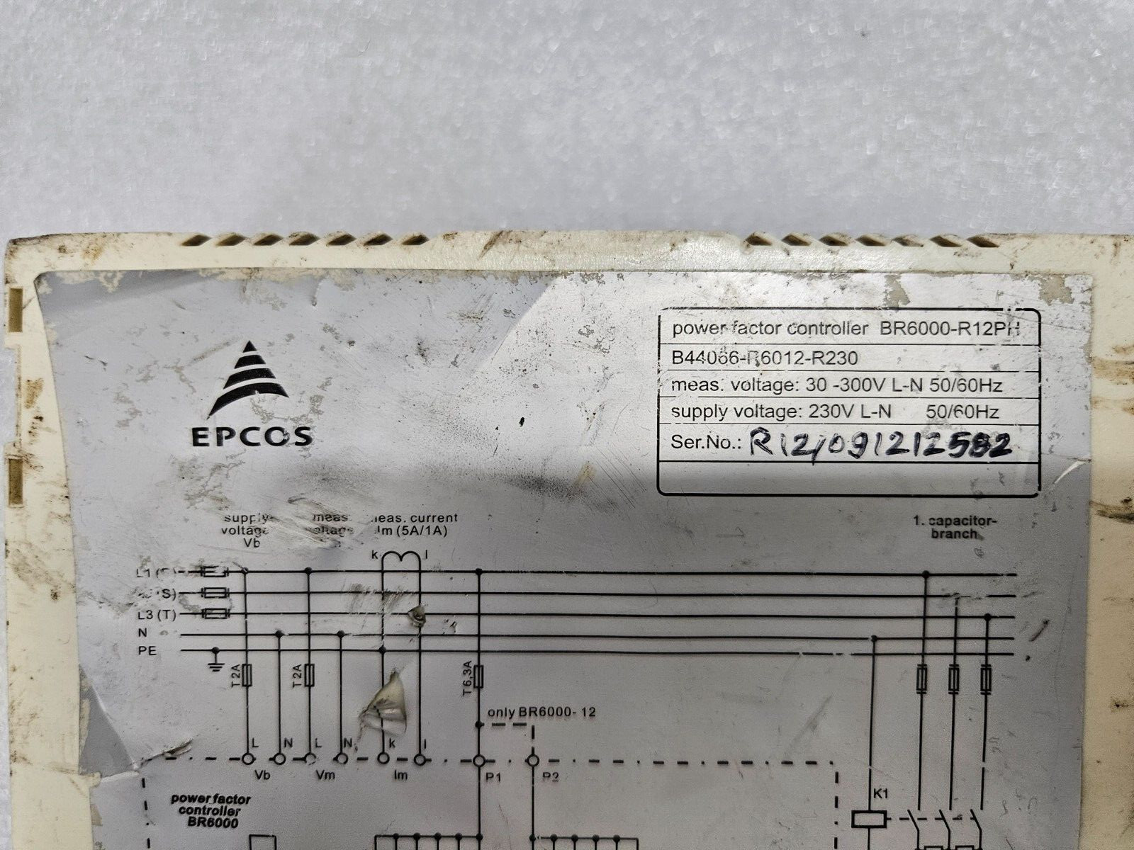 EPCOS BR6000-R12PH POWER FACTOR CONTROLLER SUPPLY VOLTAGE 230VAC