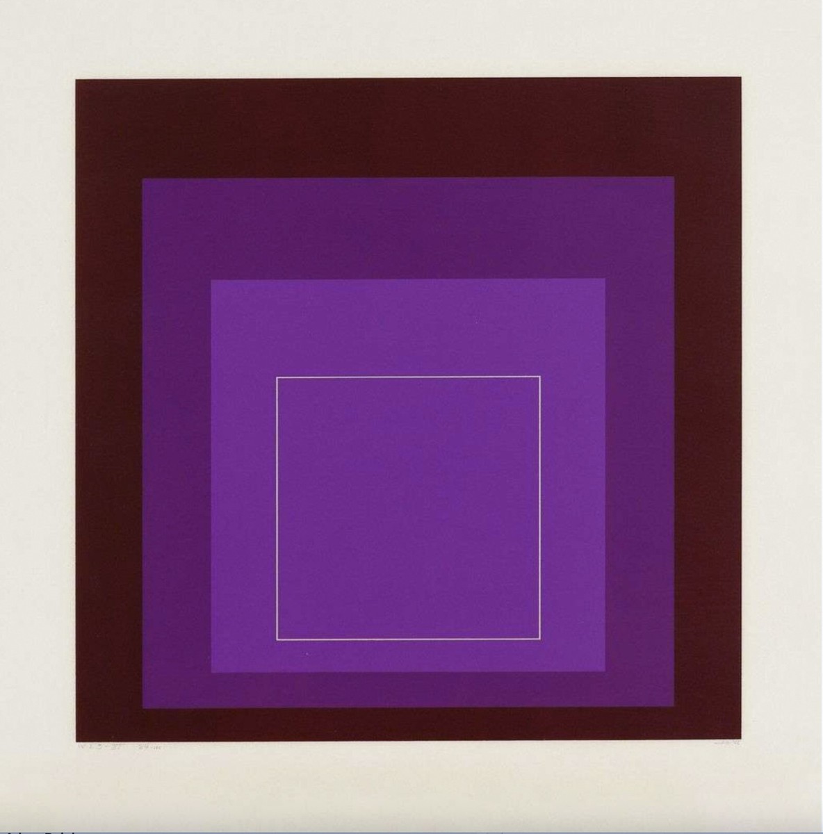 Josef Albers Signed Print WHITE LINE SQUARE XI from White