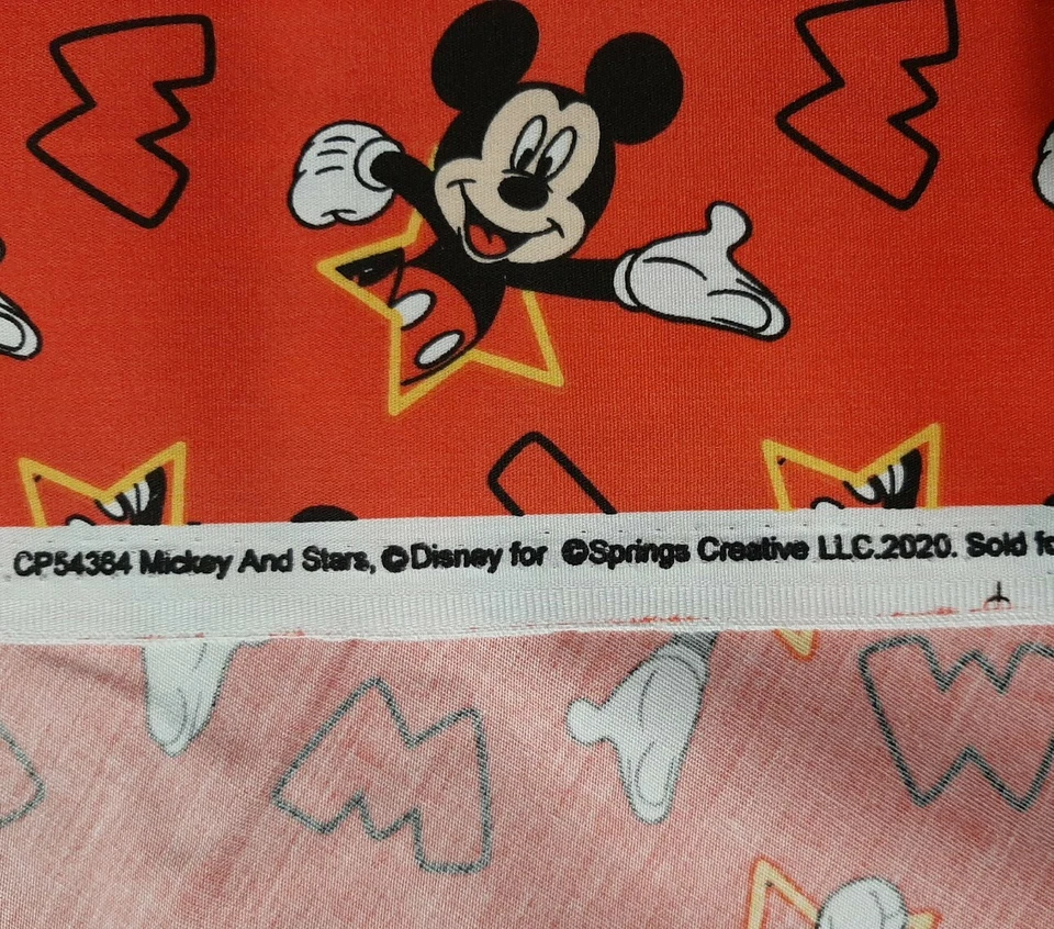 Mickey Mouse and Stars Red Disney for Spring Creative Cotton Fabric 44"× 36½" - Image 2 of 4