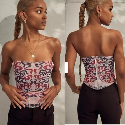 NWT MIAOU X Urban Outfitters UO Exclusive Purple Mesh Perri Corset