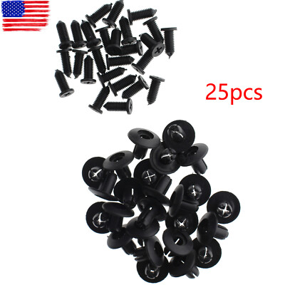 25X for 8mm Hole Car Body Plastic Rivets Fastener Fender Bumper Push Pin Clips