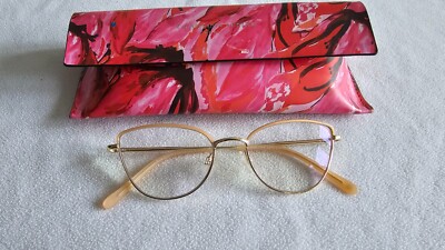 Carolina Lemke Gold Katzenbrille Brillengestell. Raya CL4118-3. Mit Koffer.