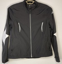 Nivo Golf Womens Large Jacket Black Full Zip Performance Waterproof Sport  NVO