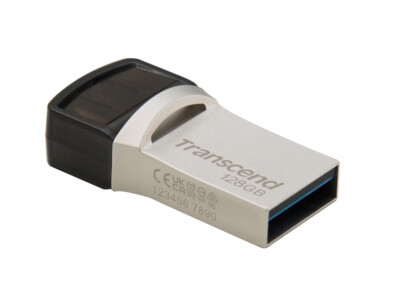 128G TranscendJetFlash 890 Dual USB FlashDrive USB3.1 USBType-C ConnectorsSilver