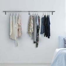 Wall Mounted Clothes Hanging Rail - 8ft
