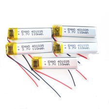 5 x 3.7V 110mAh LiPo Rechargeable Battery For Video Pen Earphone Recorder 401035