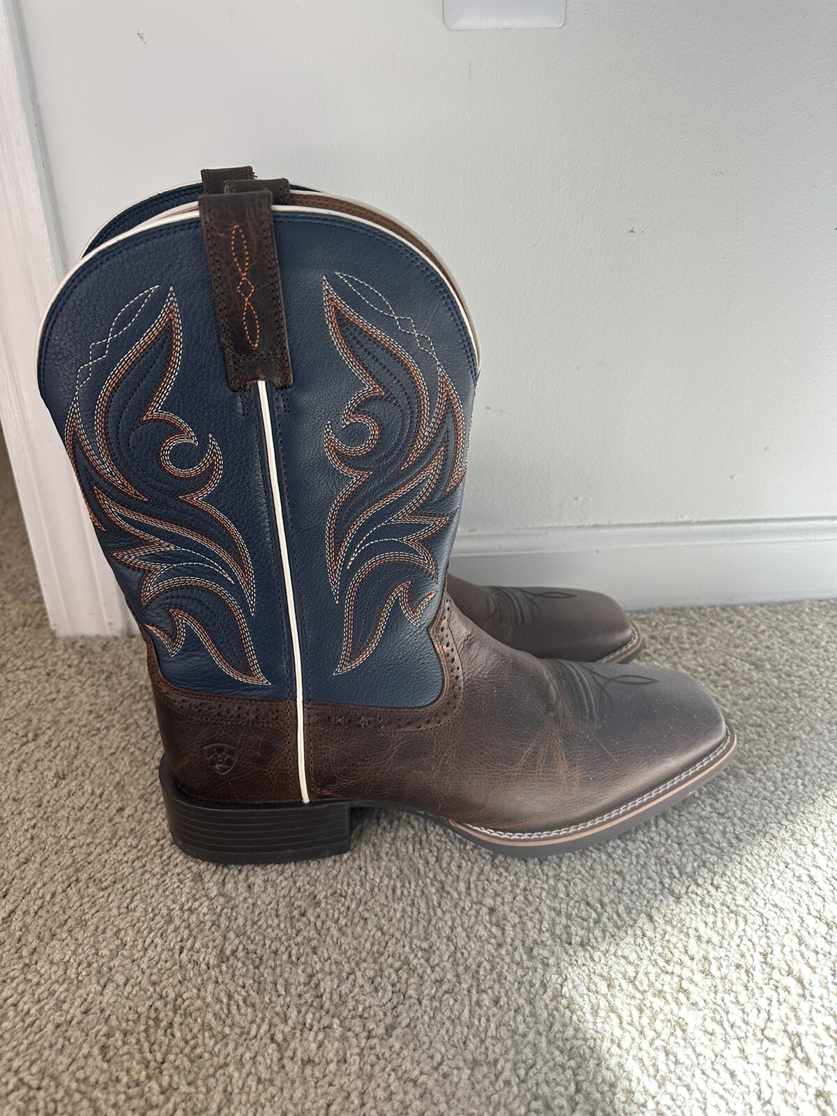 Ariat Men's Sport Knockout Wide Square Toe Western Boots 10033981 Size 12EE eBay