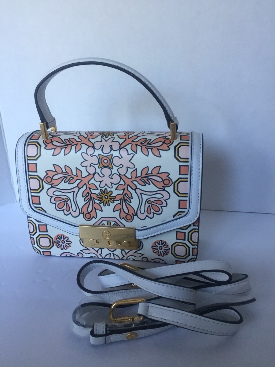 Tory Burch Juliette Printed Top Handle Satchel Purse Handbag Flowers MSRP  $498