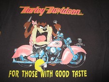 1991 HARLEY DAVIDSON TAZ TASMANIAN DEVIL "For Those with GOOD TASTE" LG Shirt