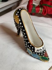 Scarpa vintage FIMA Deruta ceramica dipinta a mano 5 pollici made in Italy