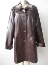 DENNIS BY DENNIS BASSO CHOCOLATE BROWN FAUX SHEARLING COAT JACKET SIZE XL - NWT