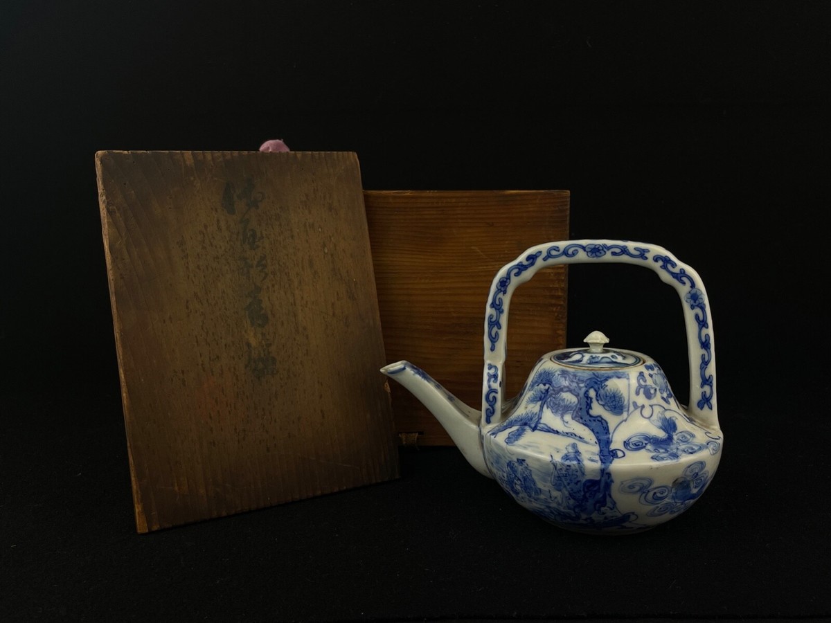 Japanese Antique Kyushu Blue Porcelain Tea kettle (e246) | eBay