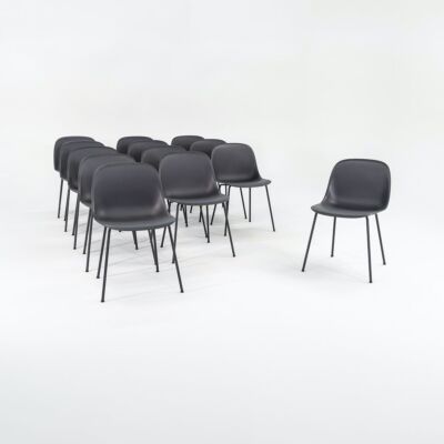 2018 Set of Thirteen Muuto Fiber Side Chairs by Iskos Berlin Black Steel Frame