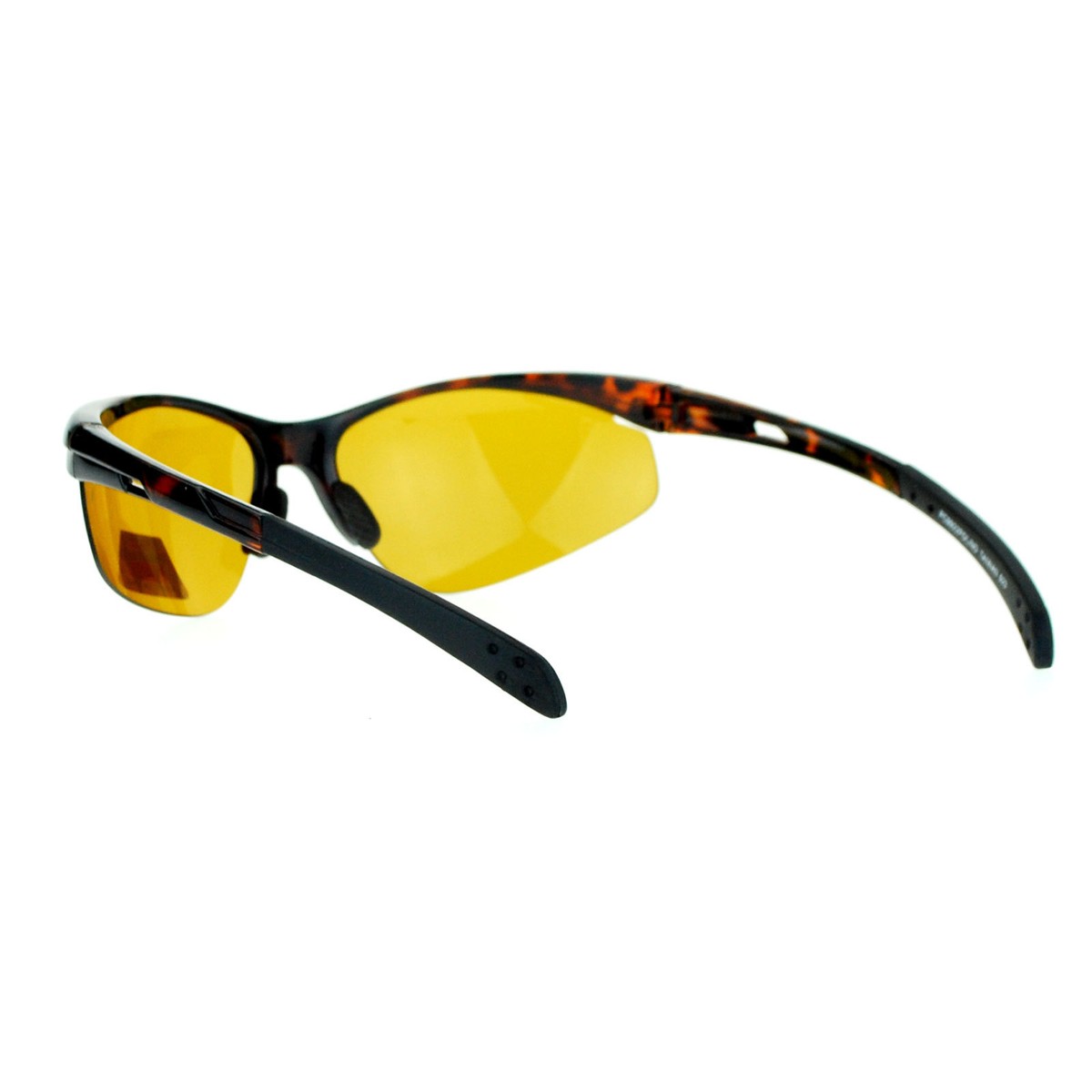 Men's Polarized Half-Rim Baseball Sunglasses - Lightweight Sport Wrap-Around Style