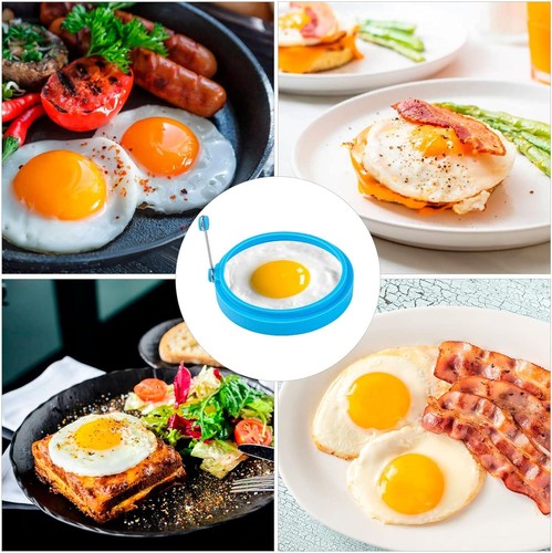 8Pcs Egg Ring Silicone Round Egg Cooking Rings Non-Stick Frying Egg Maker Molds - Picture 5 of 8