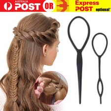 Black Hair Styling Tool Set 2pcs Ponytail Maker Braid women Girls Clip Loop New