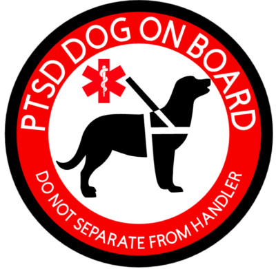 PTSD Dog On Board Waterproof Vinyl Sticker
