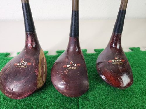 Vintage Wilson K-28 Reg 56425 Fairway Wood Set 1 3 4 Woods RH R Flex Rocket - Picture 11 of 24