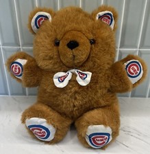 Vintage MLB Chicago Cubs Pillow Pal Plush 12  Bear Reverses To Baseball - Rare