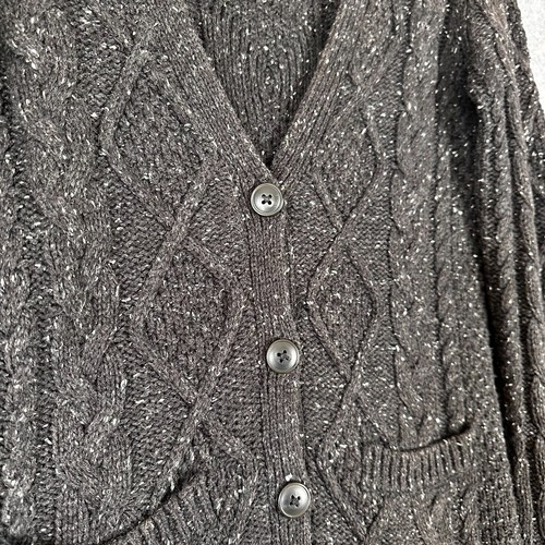 Madewell Charcoal Women's Wool Blend Cable knit Button Cardigan Size XS Grandma - Picture 4 of 13