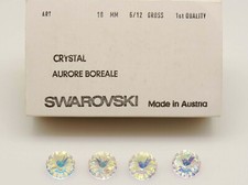 2 Pcs. SWAROVSKI  CRYSTAL Round Rivolis, Vintage, ART 1122 18 mm, Crystal AB