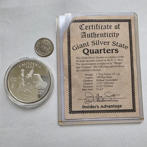 California State Giant Quarter 1 oz .999 fine silver uncirluated 2005