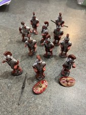 painted miniature Roman soldier figures, Metal, Set Of 11