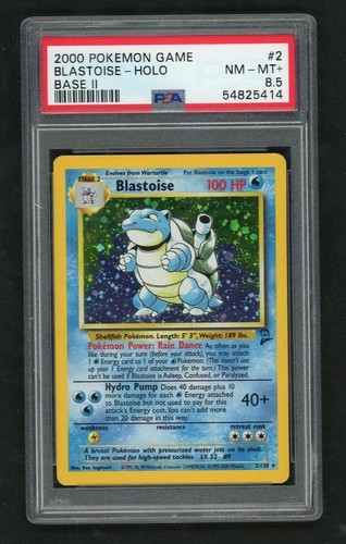 2000 Pokemon Base Set 2 Blastoise #2 Holo PSA 8.5