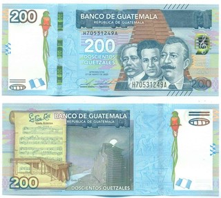 GUATEMALA NOTE 200 QUETZALES 2020 P 127 UNC