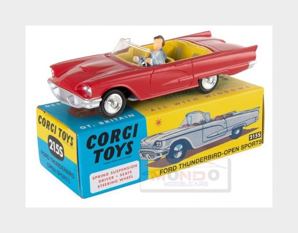 1:43 Corgi Ford Usa Thunderbird Cabriolet Open 1965 Red 215S-CD54321010 Modellba-image
