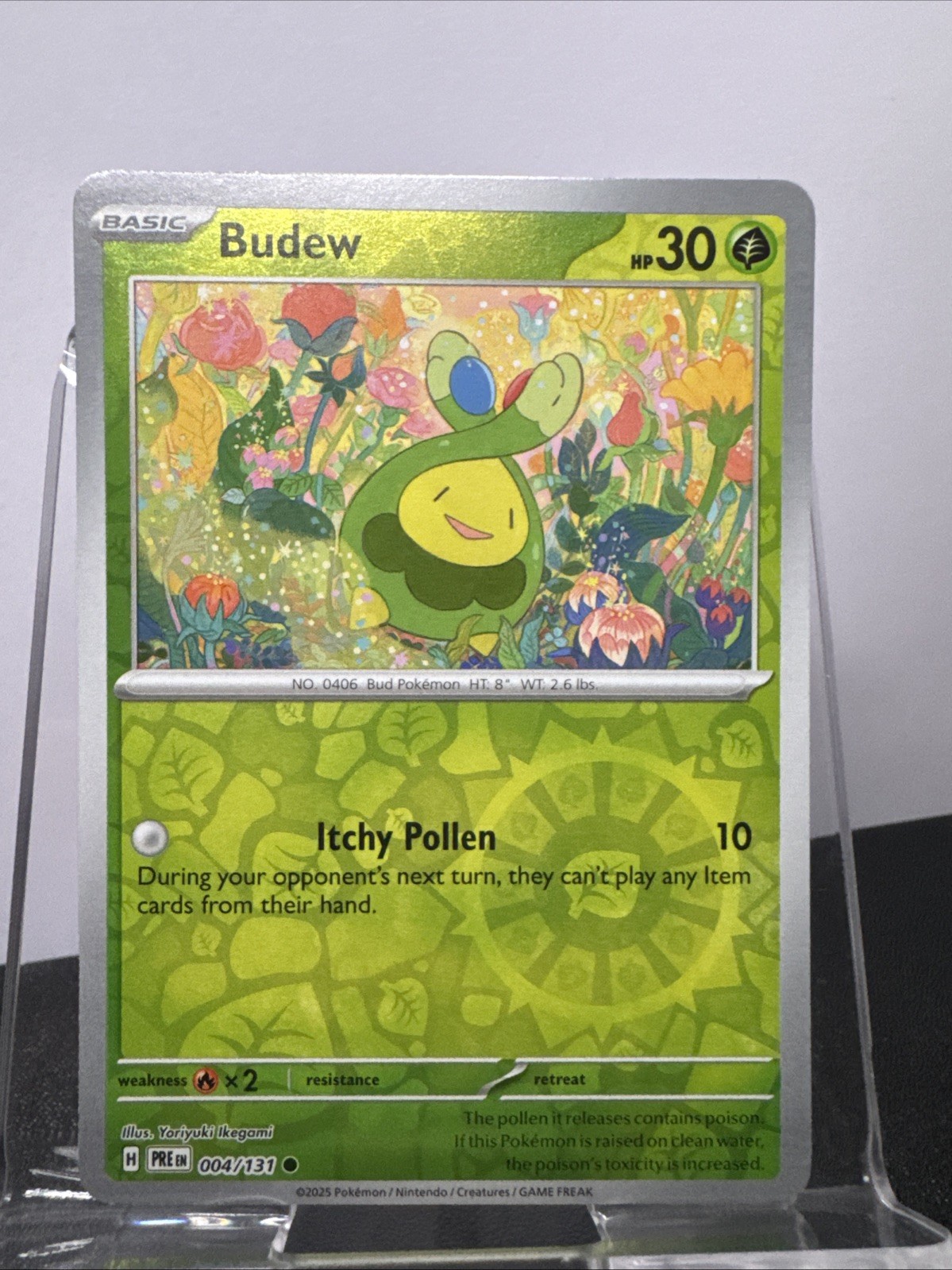 Budew 004/131 Pokemon Sv: Prismatic Evolutions Reverse Holo - NM