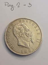 REGNO D' ITALIA VITTORIO EMANUELE II 5 LIRE 1865 N CVCONT