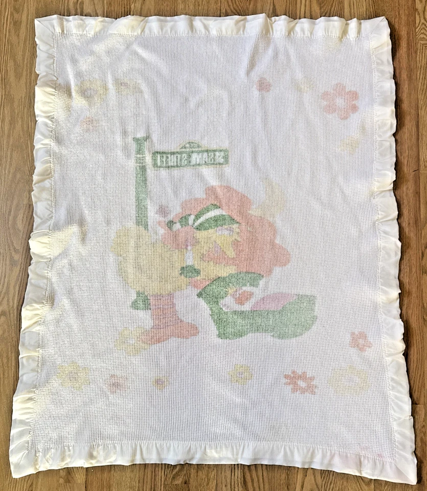 Cobertor térmico de malha vintage Sesame Street Muppets Big Little Bird acabamento acetinado - Imagem 3 de 4