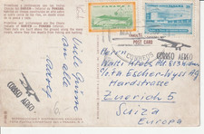 May 1960 Airmail use on postcard view to Switzerland
